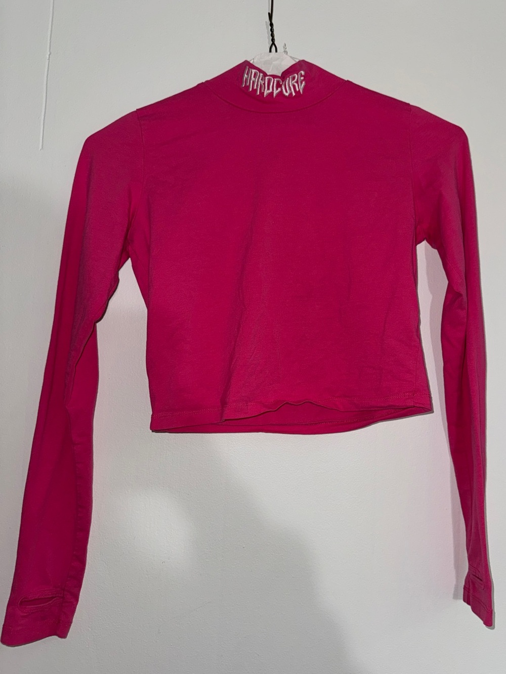 “HARDCORE” TECHNO SNOB MOCK NECK TOP - PINK